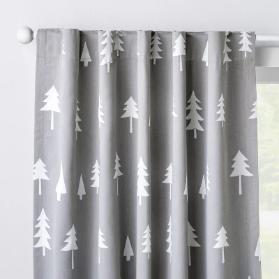 Blackout Curtain Panel Trees - Cloud Island Gray 7 Blackout Curtain Panel Trees - Cloud Island Gray - Image 5