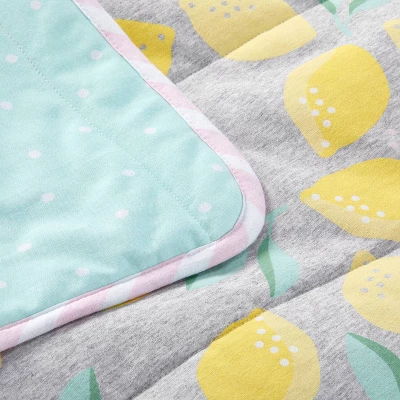 Jersey Knit Reversible Blanket Lemons - Cloud Island™ Gray/Yellow 3 Jersey Knit Reversible Blanket Lemons - Cloud Island™ Gray/Yellow - Image 2