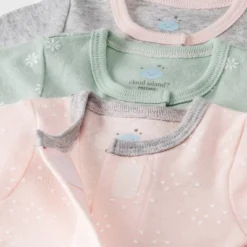 Baby Girls' 3pk Basic Romper - Cloud Island™ Green Preemie -Cloud Island GUEST 1b9315cc 1771 401b b301 54cfae1a8c3a