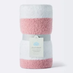 Chenille Stripe Baby Blanket - Dark Pink And White Stripe - Cloud Island™ -Cloud Island GUEST 1eac8331 cb46 469a af1b 7997a0ff89ee