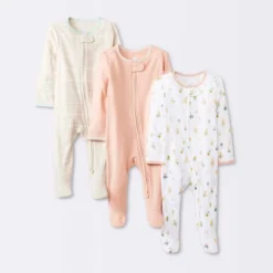 Baby Girls' 3pk Tight Fit Zip-Up Sleep N' Play - Cloud Island™ -Cloud Island GUEST 4e004300 8d9d 4aa4 b06b 9a01dc986e2b