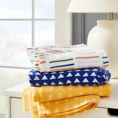 Muslin Swaddle Blankets Primary - Cloud Island™ Navy/Yellow 3pk 3 Muslin Swaddle Blankets Primary - Cloud Island™ Navy/Yellow 3pk