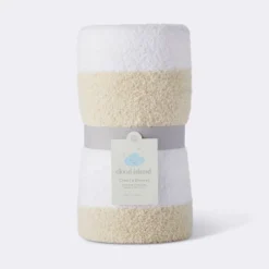 Chenille Stripe Baby Blanket - Khaki And White Stripes - Cloud Island™ -Cloud Island GUEST 5e253cb6 9de0 47c7 8cf0 6bcbbfffa040