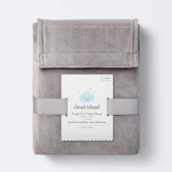 Plush Polyester Spandex Fitted Crib Sheet - Solid Gray - Cloud Island™ 7 Plush Polyester Spandex Fitted Crib Sheet - Solid Gray - Cloud Island™ -Cloud Island GUEST 66f72d53 97b8 4ef0 a7ab 2d89750198d3