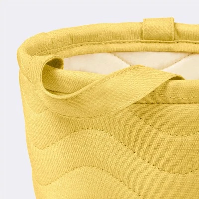 Quilted Fabric Small Round Storage Basket - Yellow - Cloud Island™ 4 Quilted Fabric Small Round Storage Basket - Yellow - Cloud Island™ - Image 2