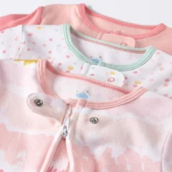 Baby Girls' 3pk Zip-Up Sleep N' Play - Cloud Island™ Pink -Cloud Island GUEST 7eddbdd9 f0b4 4b54 8609 7b9e4f2f99d9