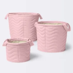 Quilted Fabric Small Round Storage Basket - Light Pink - Cloud Island™ 7 Quilted Fabric Small Round Storage Basket - Light Pink - Cloud Island™ -Cloud Island GUEST 907895a6 dfe9 415c abe2 fbffea3e20d5 1