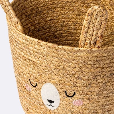 Braided Water Hyacinth Medium Round Storage Basket - Rabbit - Cloud Island™ 4 Braided Water Hyacinth Medium Round Storage Basket - Rabbit - Cloud Island™ - Image 2