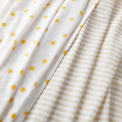 Flannel Swaddle Baby Blankets - Yellow Sun And Stripe - 2pk - Cloud Island™ 4 Flannel Swaddle Baby Blankets - Yellow Sun And Stripe - 2pk - Cloud Island™ - Image 2