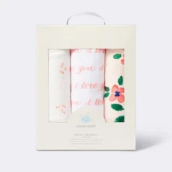 Muslin Swaddle Blanket In Bloom - Pink - 3pk - Cloud Island™ -Cloud Island GUEST f158480b ec14 415c a271 88ae9666a492