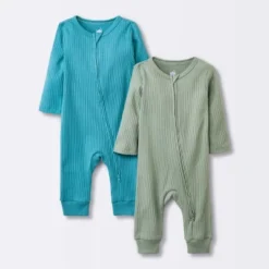 Baby 2pk Basic Wide Rib Romper - Cloud Island™ Green -Cloud Island GUEST f18c759b f567 4a7a 9595 bb166216d579