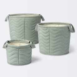 Quilted Fabric Medium Round Storage Basket - Green - Cloud Island™ -Cloud Island GUEST fe54c62f 90f2 4ff1 bc3f d731445825aa